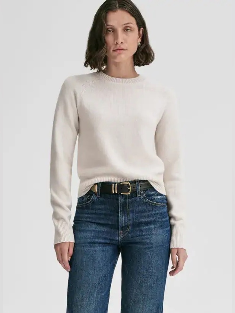 New! A.L.C. Ashtyn 100% Cashmere Natural Cream Crewneck Sweater Quiet Luxury🤍 XS